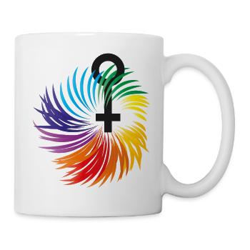 Frauenrechte mit Regenbogenfarben - Tasse - Weiß - Rechts