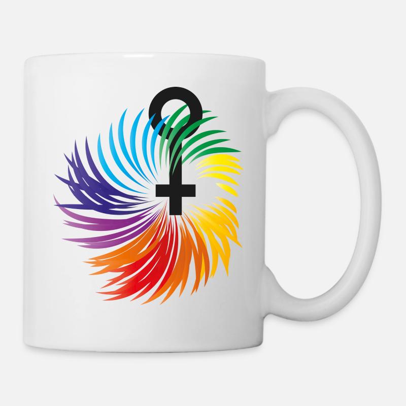 Women's rights with rainbow colors - Mug - white