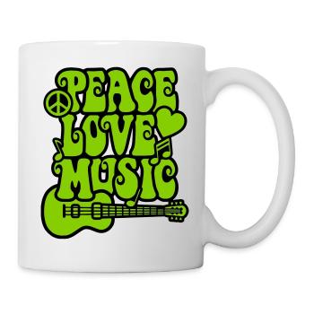 Aime la paix et la musique - Mug blanc - blanc - Droite