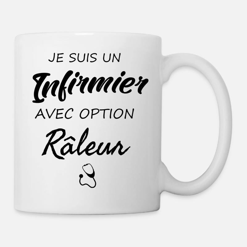 Je suis un infirmier avec option râleur - Mug blanc - blanc
