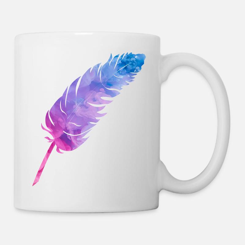 Plume colorée dans des tons violets - Mug blanc - blanc