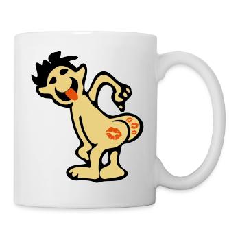 😘💋Kiss My Ass-Funny Comic Insult😂 - Mug - white - Right