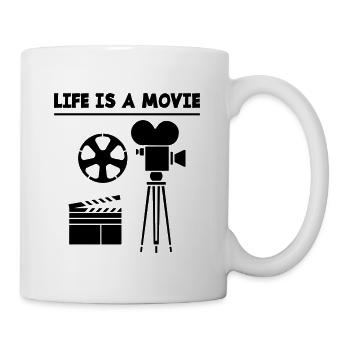 Das Leben ist ein Film - Tasse - Weiß - Rechts