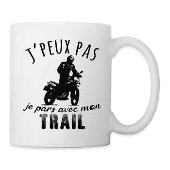 j'peux pas je pars avec mon trail - Mug blanc - blanc - Droite