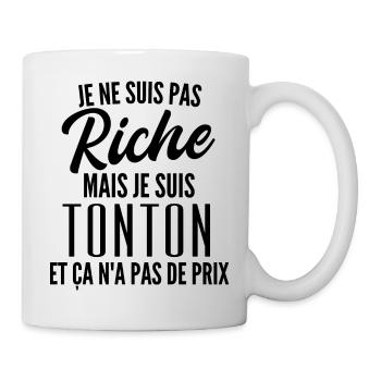 je ne suis pas riche mais je suis tonton - Mug blanc - blanc - Droite