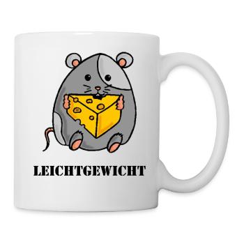 Souris épaisse avec fromage - Mug blanc - blanc - Droite