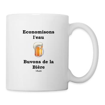 économisons l'eau - bière - Mug blanc - blanc - Droite
