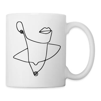 Woman with Chain Art Gift Gift Idea - Mug - white - Right