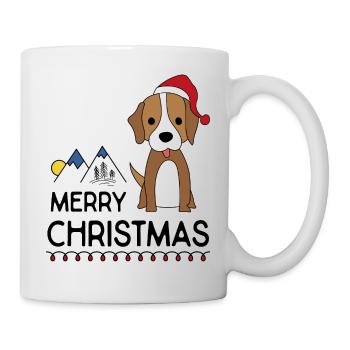 Funny Christmas with dog for friends - Mug - white - Right