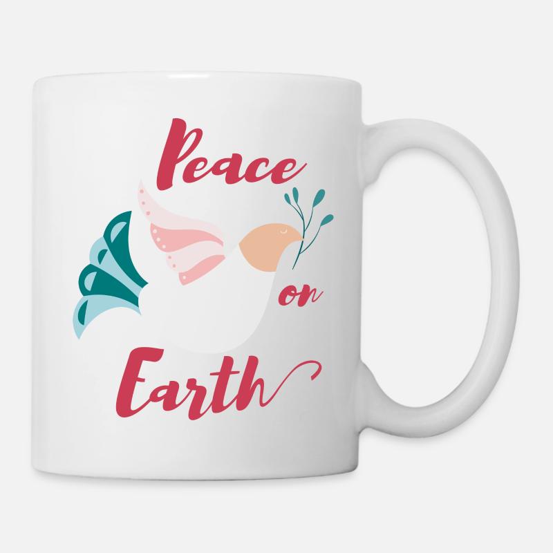 Colombe de Noël disant - Mug blanc - blanc