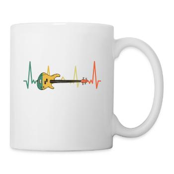 Bass Guitar Heartbeat - Gift for Bassists - Mug - white - Right