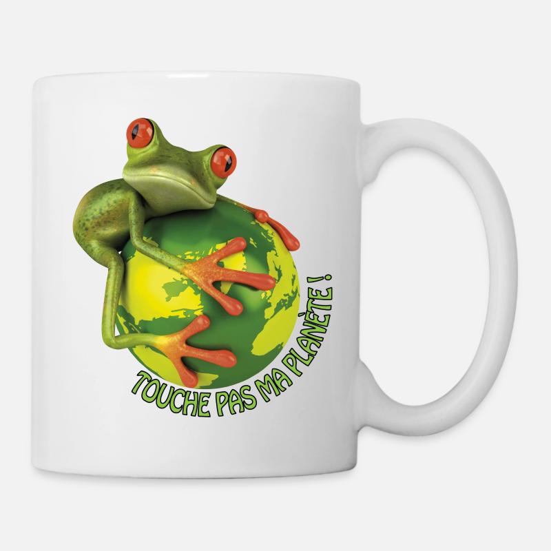 grenouille / frog touche pas ma planète - Mug blanc - blanc