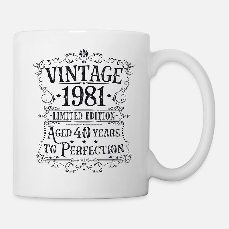 Vintage 1981 Geburtstag Retro Geschenkidee - Tasse - Weiß