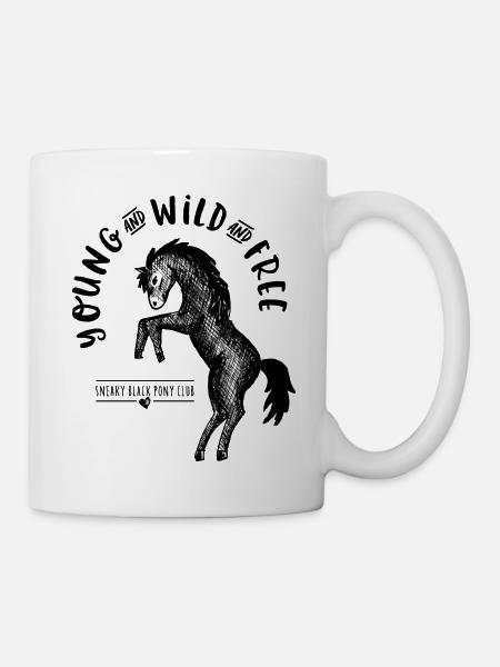 Young & Wild & Free! - Ponyprint - Tasse - Weiß