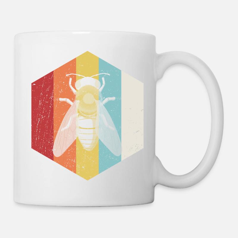 Biene Honigbiene Imker Retro - Tasse - Weiß