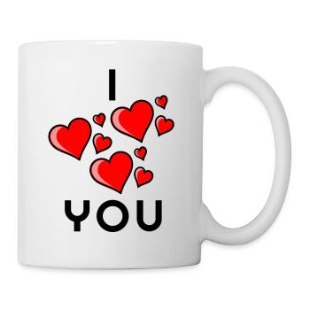 Je t’aime, je t’aime t-shirts, je t’aime sweat à capuche - Mug blanc - blanc - Droite