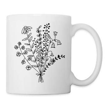 Blumenstrauß Geschenkidee - Tasse - Weiß - Rechts