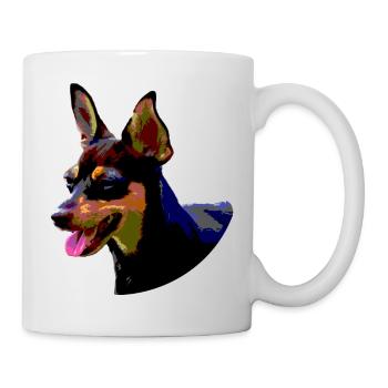 colorful doberman pinscher - Mug - white - Right