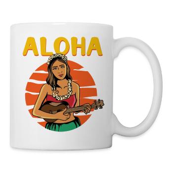 Aloha Vintage Hula Mädchen - Tasse - Weiß - Rechts