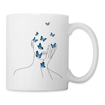 Butterfly Line Art Face - Mug - white - Right