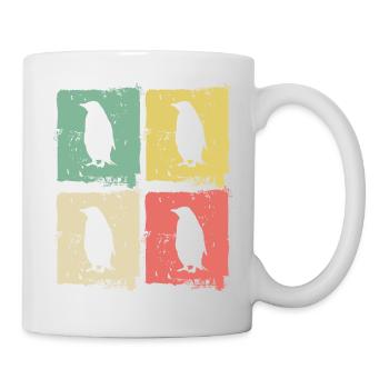 Pinguin Pinguine Tier Eis Kinder Retro Geschenk - Tasse - Weiß - Rechts