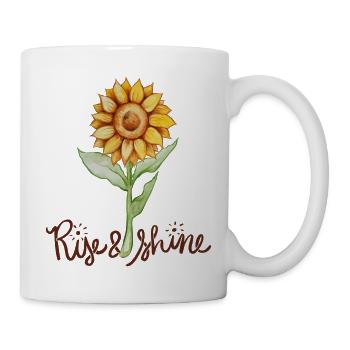 aufgehen und Sonnenblume leuchten - Tasse - Weiß - Rechts