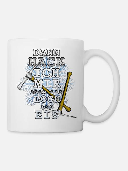 eisbaden winter eisangeln motivation eisbader loch - Tasse - Weiß