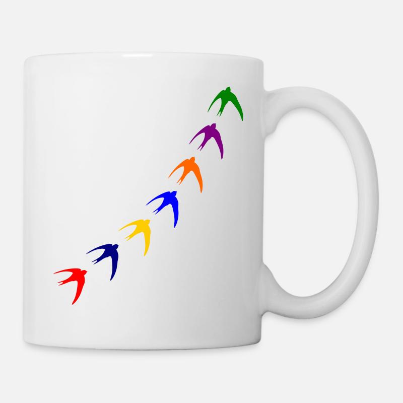 Oiseaux colorés - Mug blanc - blanc