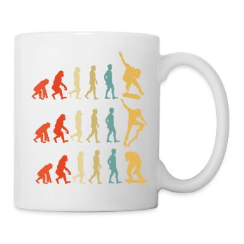 Skateboard Evolution Geschenk - Tasse - Weiß - Rechts