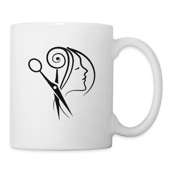 Coiffeuse salon de coiffure Beauty Studio Logo - Mug blanc - blanc - Droite