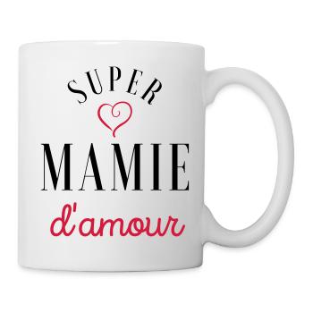 Super Mamie d'AMOUR-idée cadeau grand mère-mignon - Mug blanc - blanc - Droite