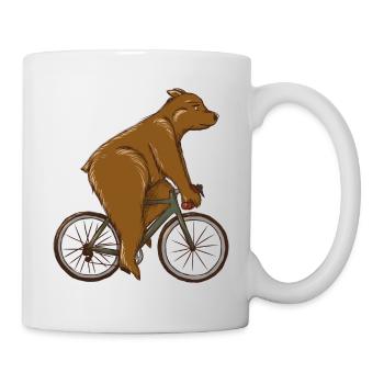 Road bike hipster bear gift idea - road bike bear - Mug - white - Right