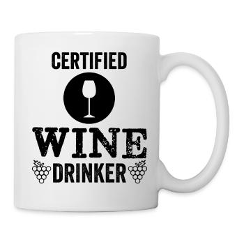 Certified wine lover wine drinker - Mug - white - Right