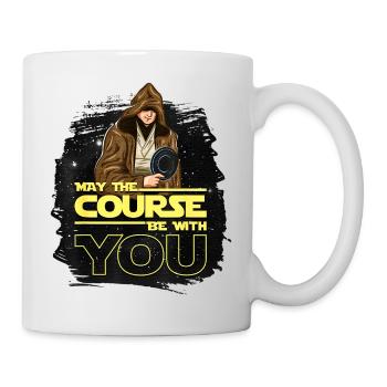 Disc Golf T Shirt kann der Platz mit Ihnen Männer sein - Tasse - Weiß - Rechts