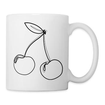 Cerise cherry one line - Mug blanc - blanc - Droite