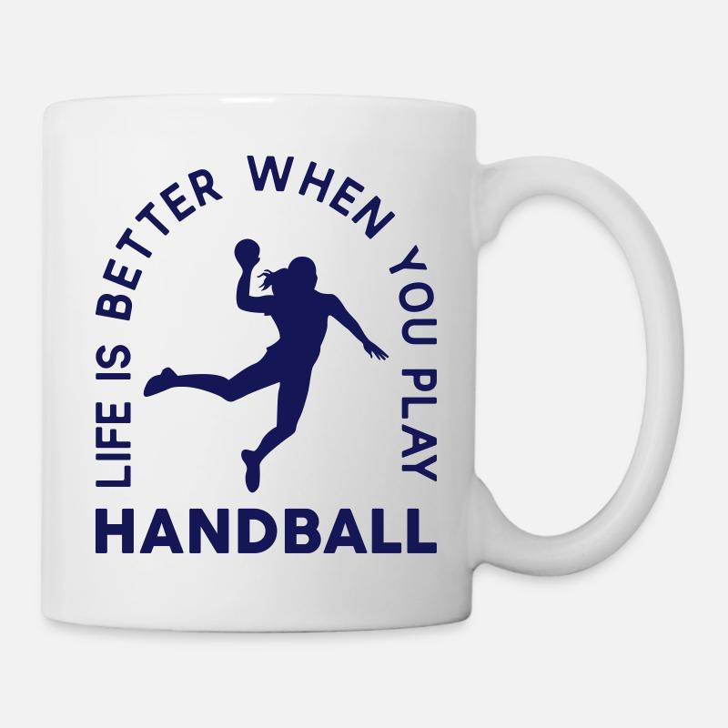 Life is better when you play handball - Mug blanc - blanc