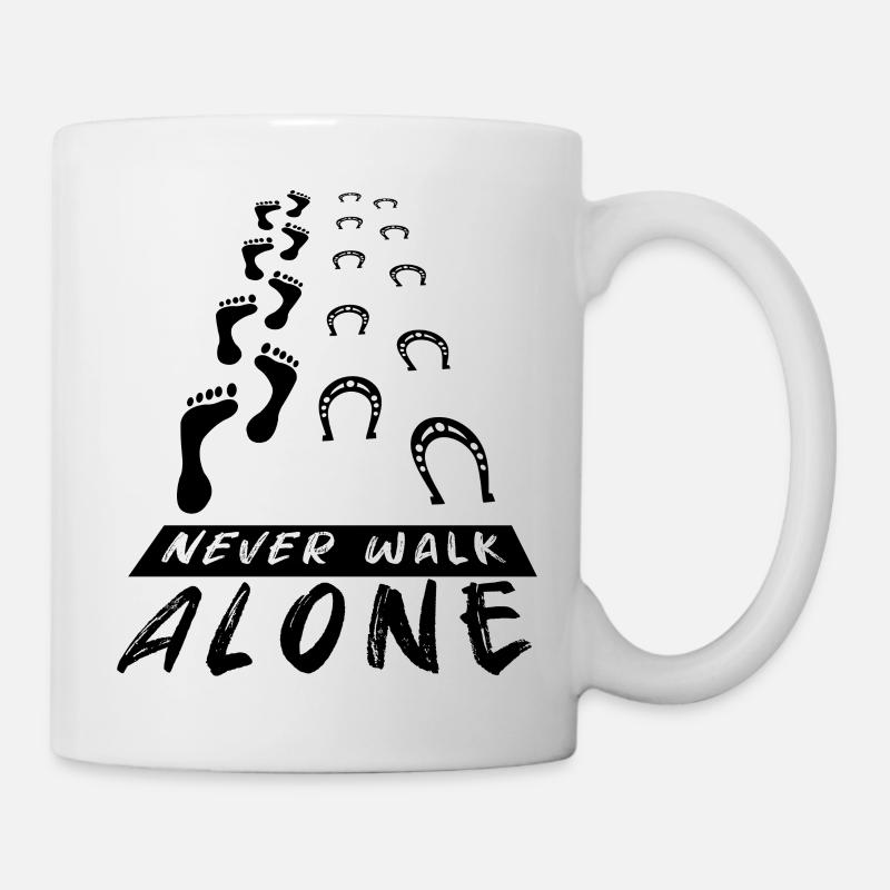 Never Walk Alone cheval à cheval cavalier cadeau - Mug blanc - blanc