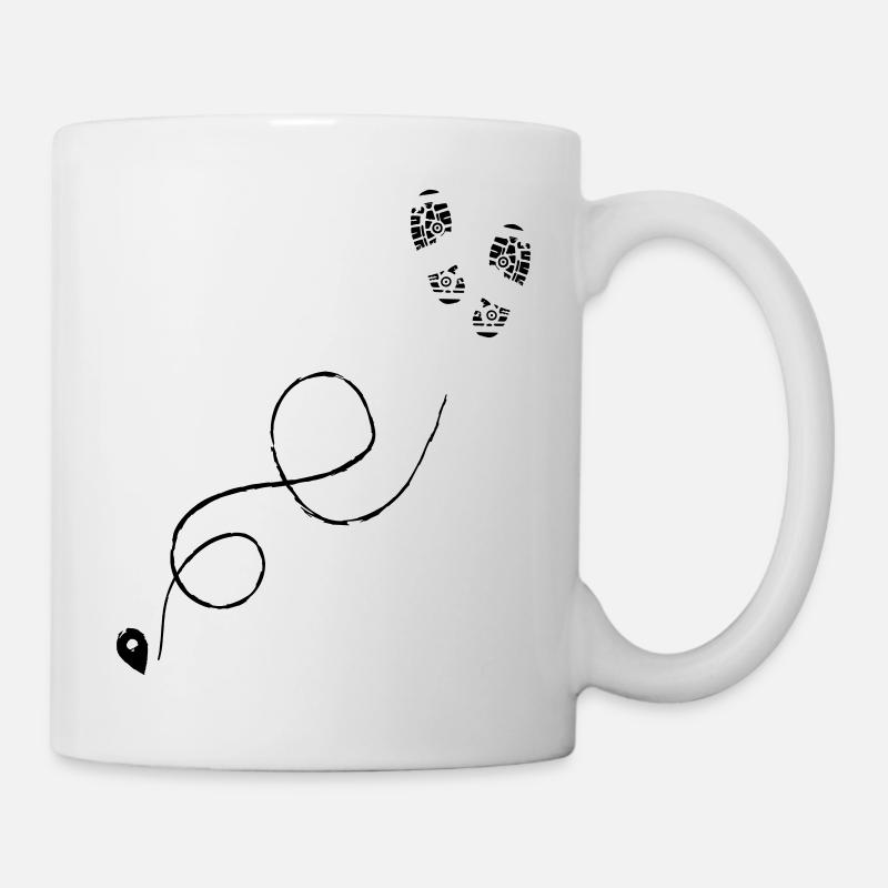 Hiking trail trail shoe print - Mug - white