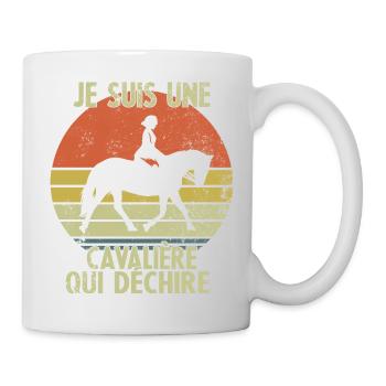 Je suis Une cavalière Qui déchire - Mug blanc - blanc - Droite