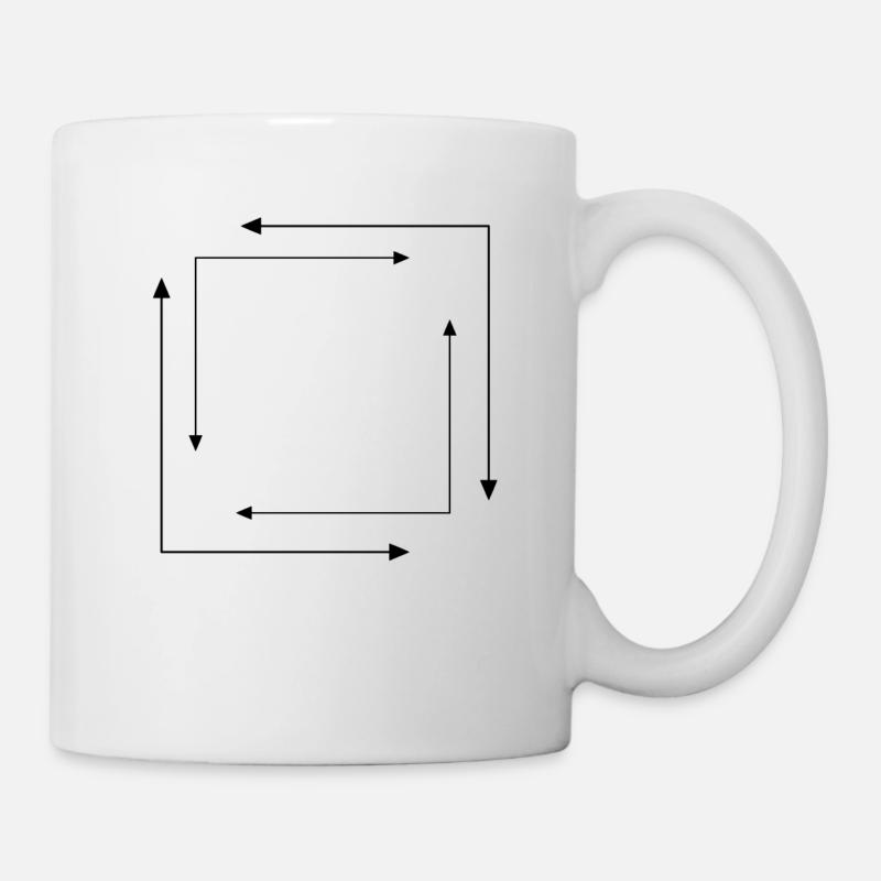 Schwarzer Rahmen aus Pfeilen Dein Text - Tasse - Weiß