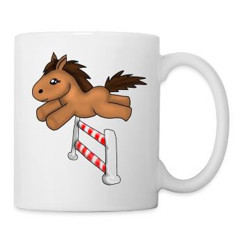 Springreiten - Tasse - Weiß - Rechts