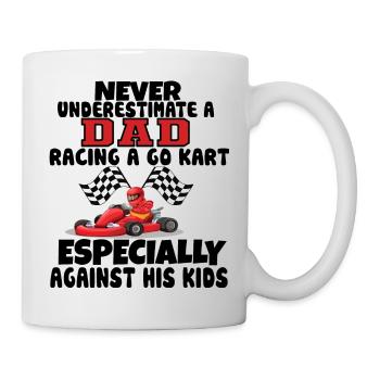 Racing dad vs kids, go-kart edition - Mug - white - Right
