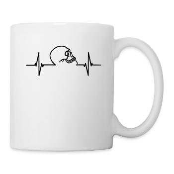 ECG Skull Skull Heart Line Gift - Mug - white - Right