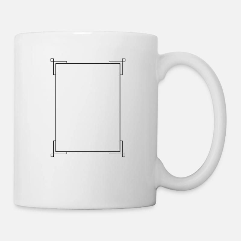 Cadre noir avec lignes texte de base - Mug blanc - blanc