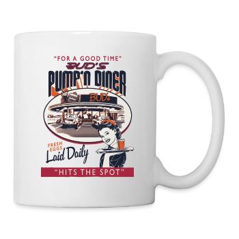 Drive-In Diner Vintage Shirt - Tasse - Weiß - Rechts