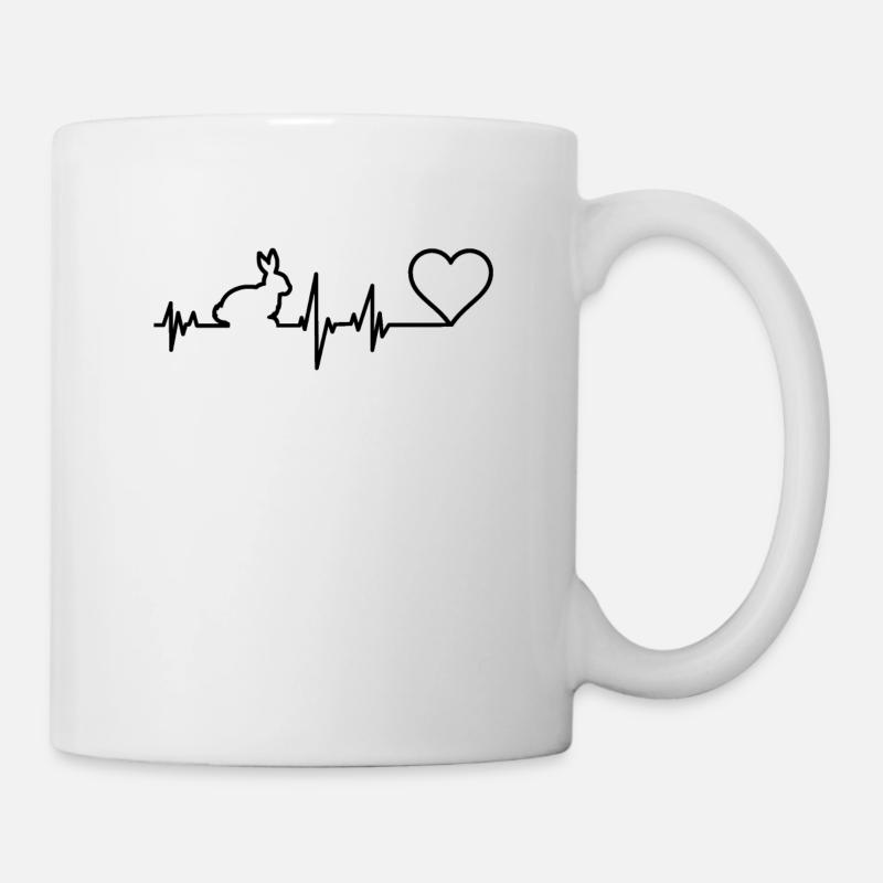 ECG with Heart Heart Rate Gift - Mug - white