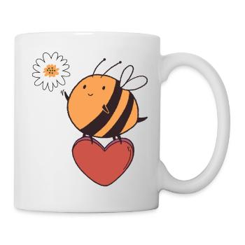 Abeilles et fleurs nature amour protection de l’environnement - Mug blanc - blanc - Droite