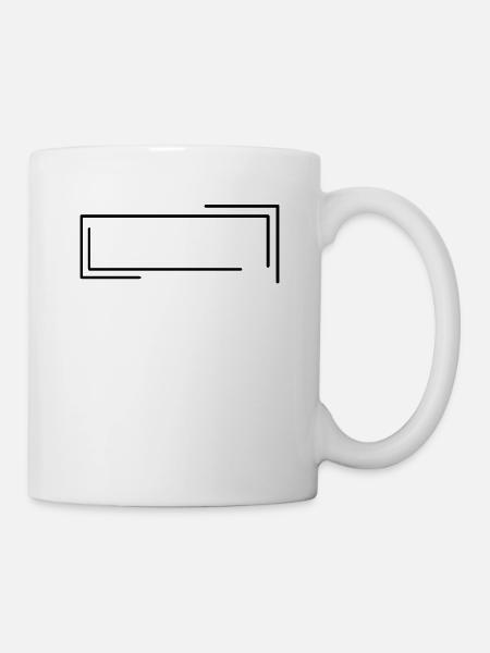 Schwarzer Kasten Rahmen Linie Strich - Tasse - Weiß