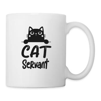 Katzen Bedienung lustiges Motiv Katzenbesitzer - Tasse - Weiß - Rechts
