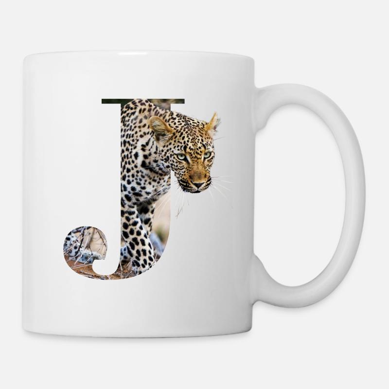 J J Jaguar Alphabet Tiere - Tasse - Weiß